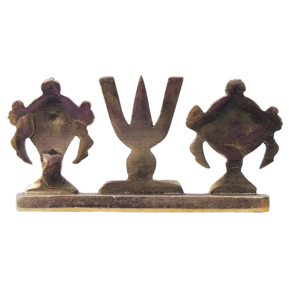 Brass Shankh Chakra Namah Idol for Home Temple and Spiritual Decor