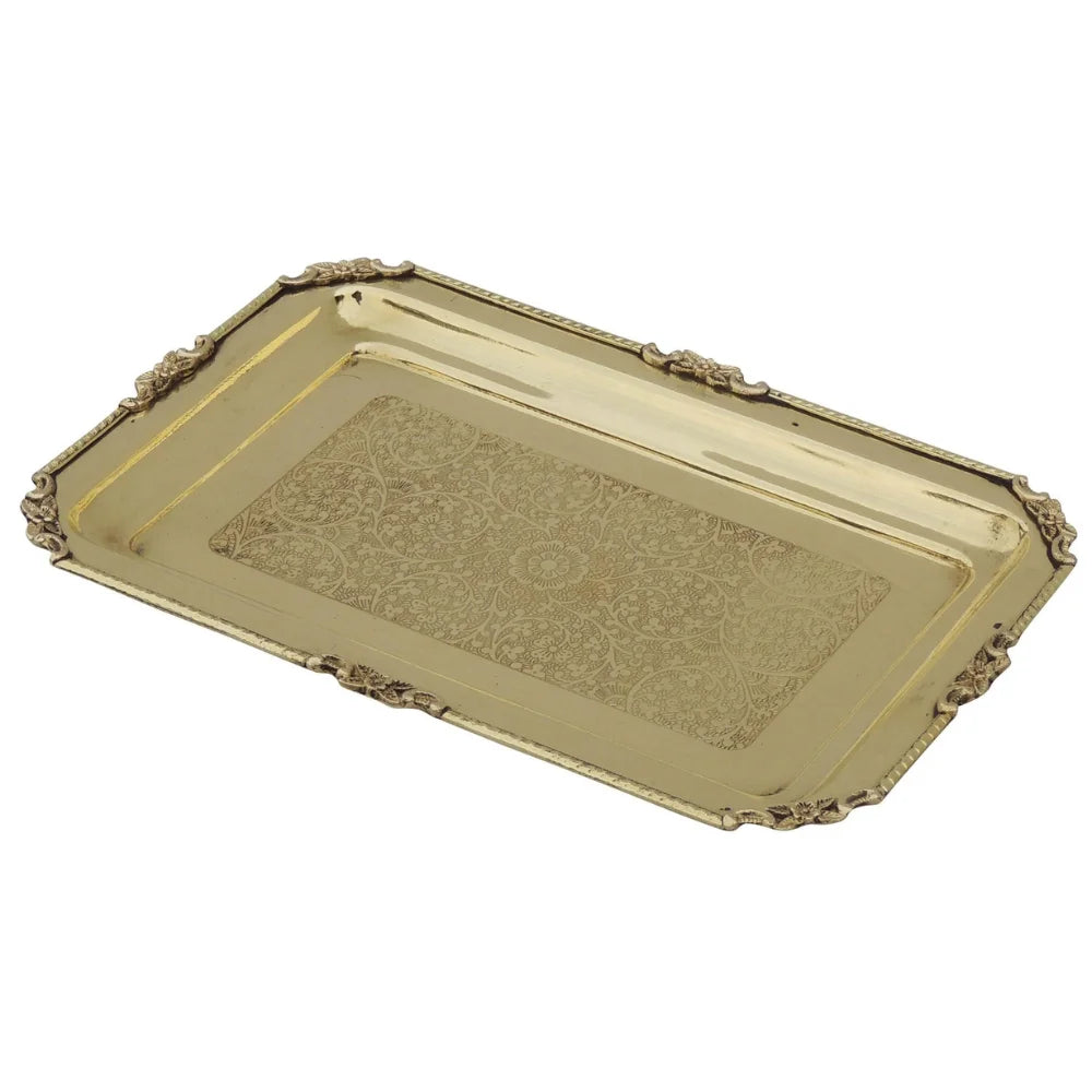 Handmade Brass Tray Traditional Serving and Decorative Platter