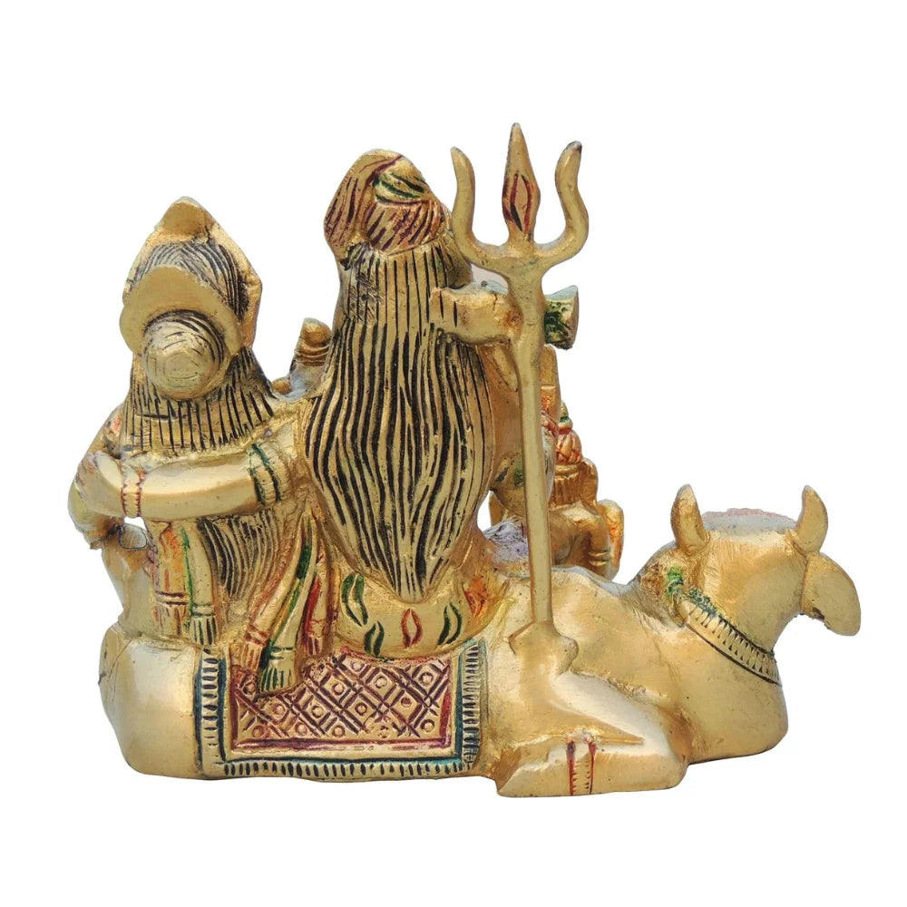 Brass Shiv Parivar Statue – Handcrafted Lord Shiva Family Idol for Peace and Prosperity