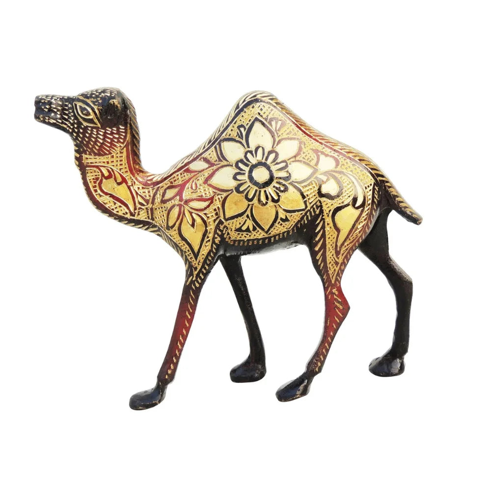 Brass Camel Statue – Handcrafted Desert Animal Showpiece for Elegant Home Decor