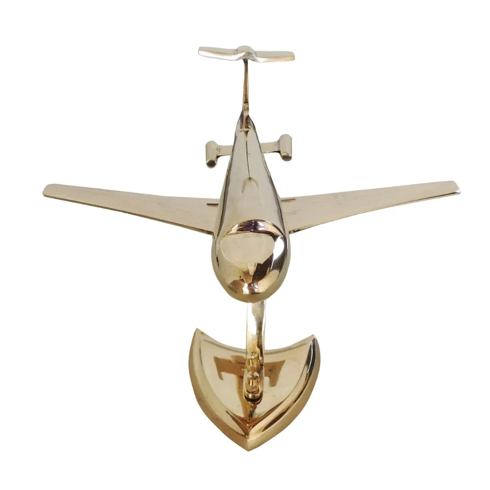 Handcrafted Brass Aeroplane J2 Showpiece – Vintage Aircraft Home Accent