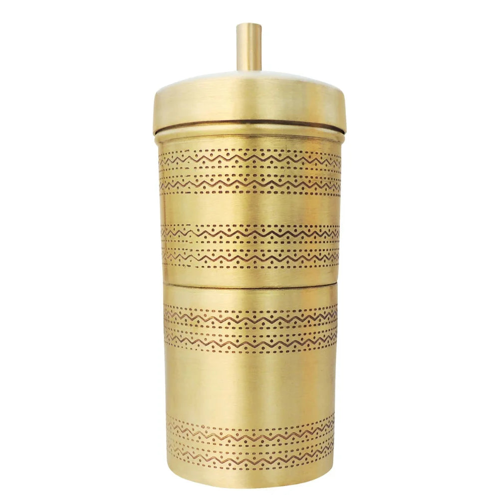 Traditional Brass Coffee Filter for Authentic South Indian Coffee