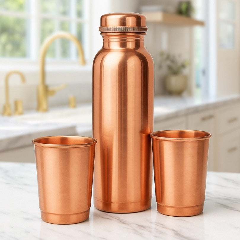 Copper Bottle Plain Pure Copper Ayurvedic Water Bottle