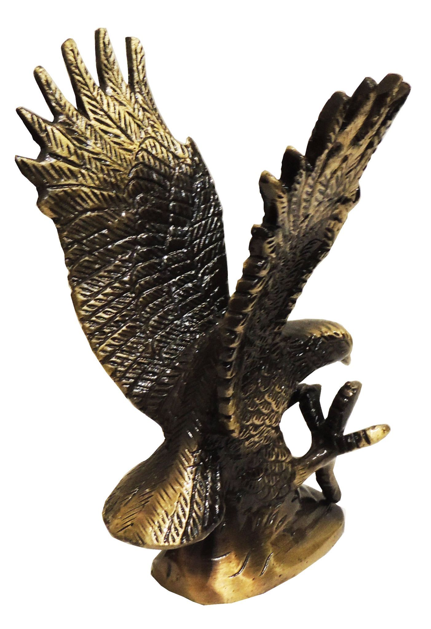 Brass Eagle Statue – Antique Finish Handcrafted Showpiece for Majestic Home Decor