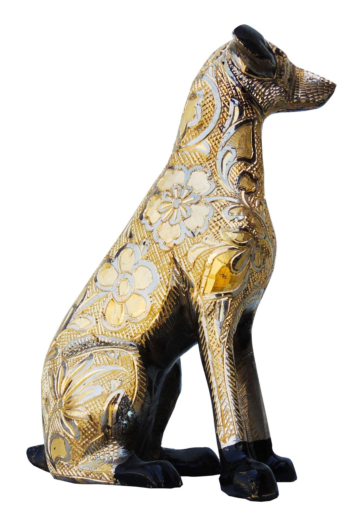 Brass Dog Statue – Handcrafted Showpiece for Home and Office Decor