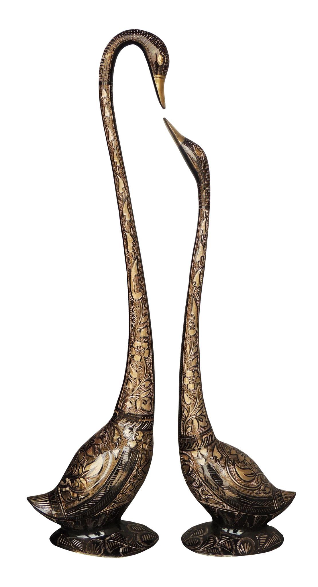 Brass Showpiece Duck Pair Statue Medium – Handcrafted Love & Harmony Decor