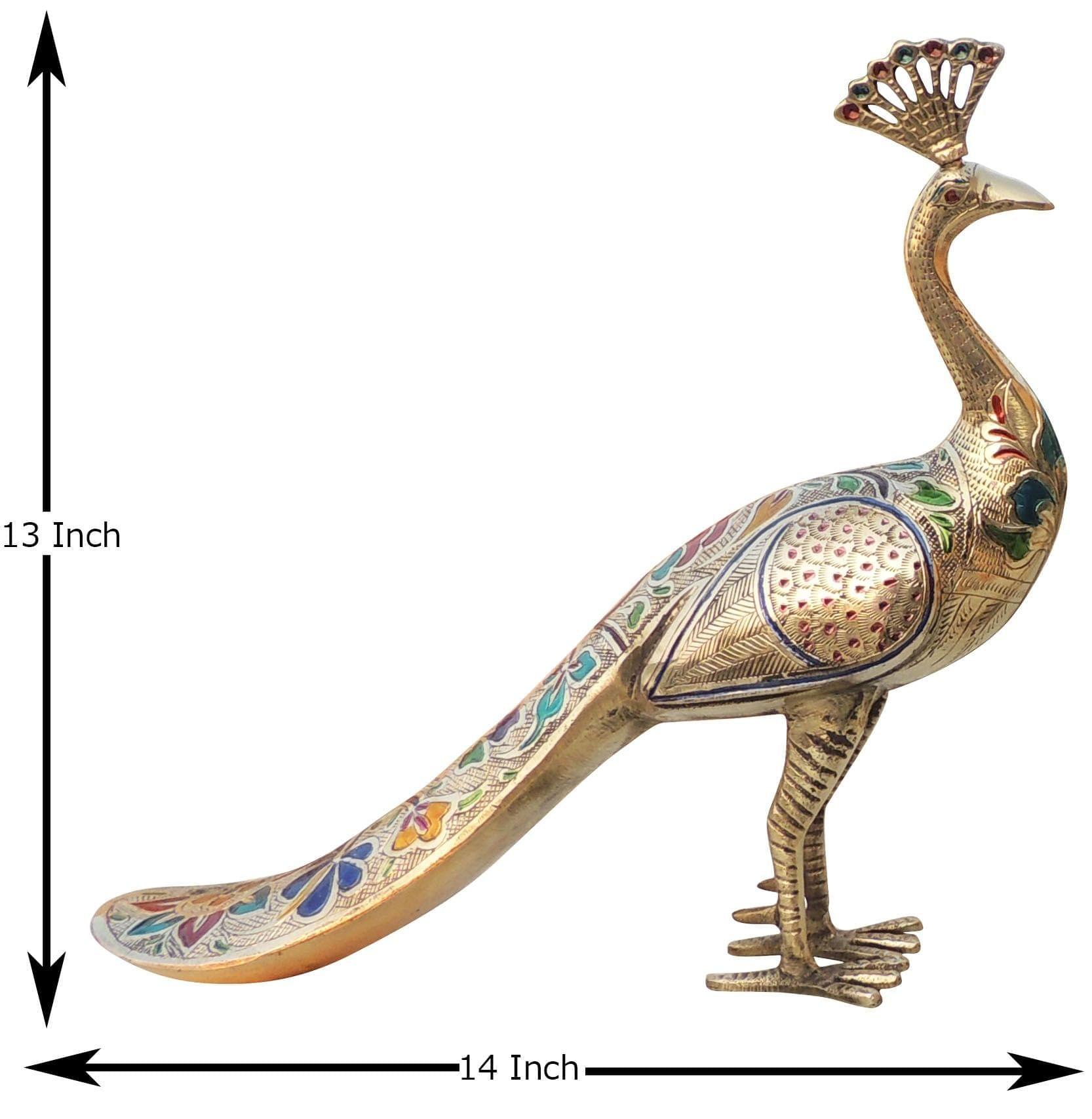 Brass Peacock Pair Statue – Handcrafted Showpiece for Elegant Home Decor