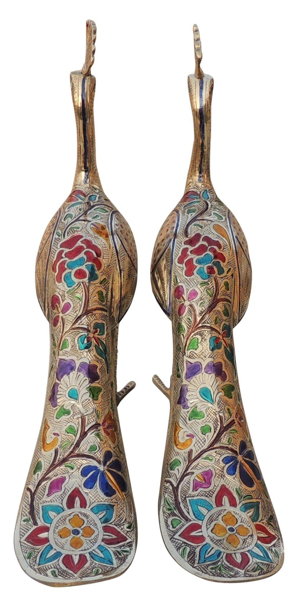 Brass Peacock Pair Statue – Handcrafted Showpiece for Elegant Home Decor