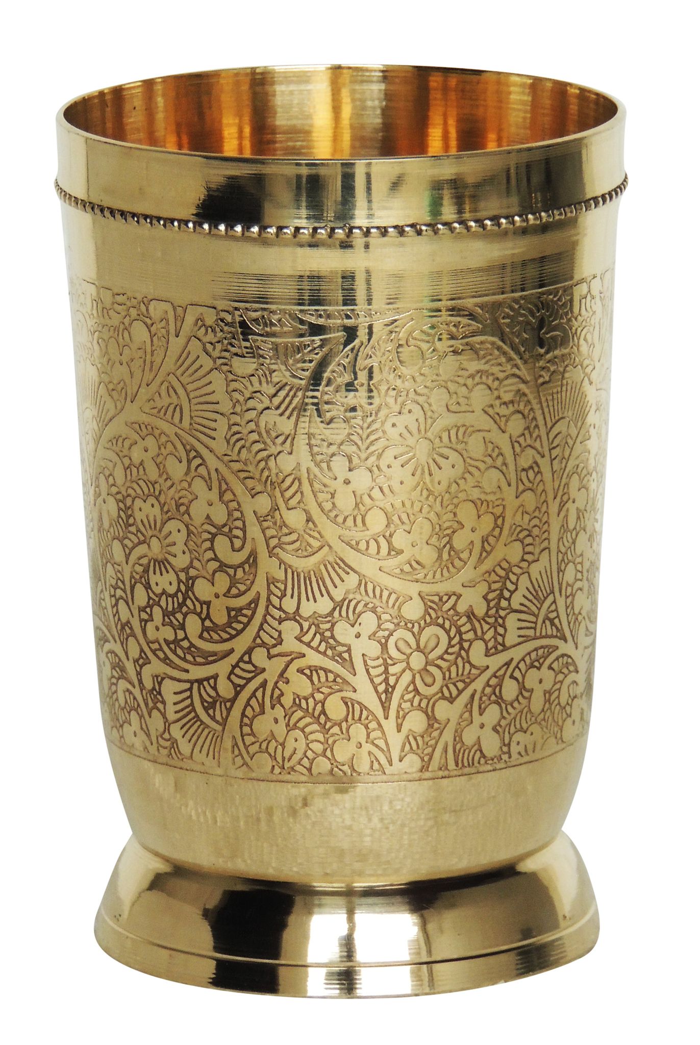 Pure Brass High Quality Glass Traditional Handcrafted Drinking Tumbler