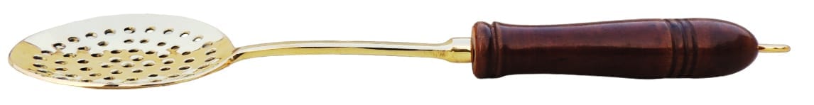 Brass Karchali Hole with Wooden Handle Traditional Handcrafted Ladle