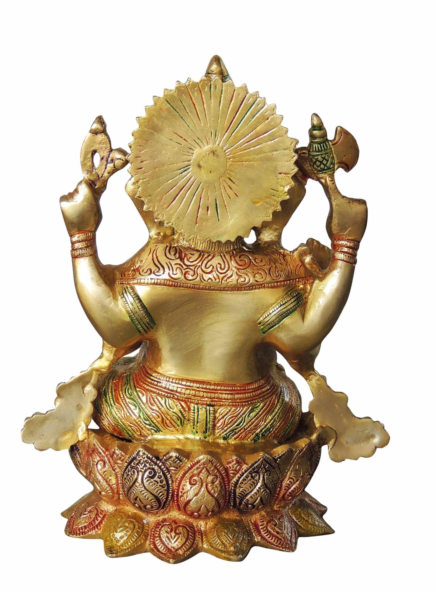 Brass Ganesh Idol Handcrafted Symbol of Wisdom Prosperity and New Beginnings
