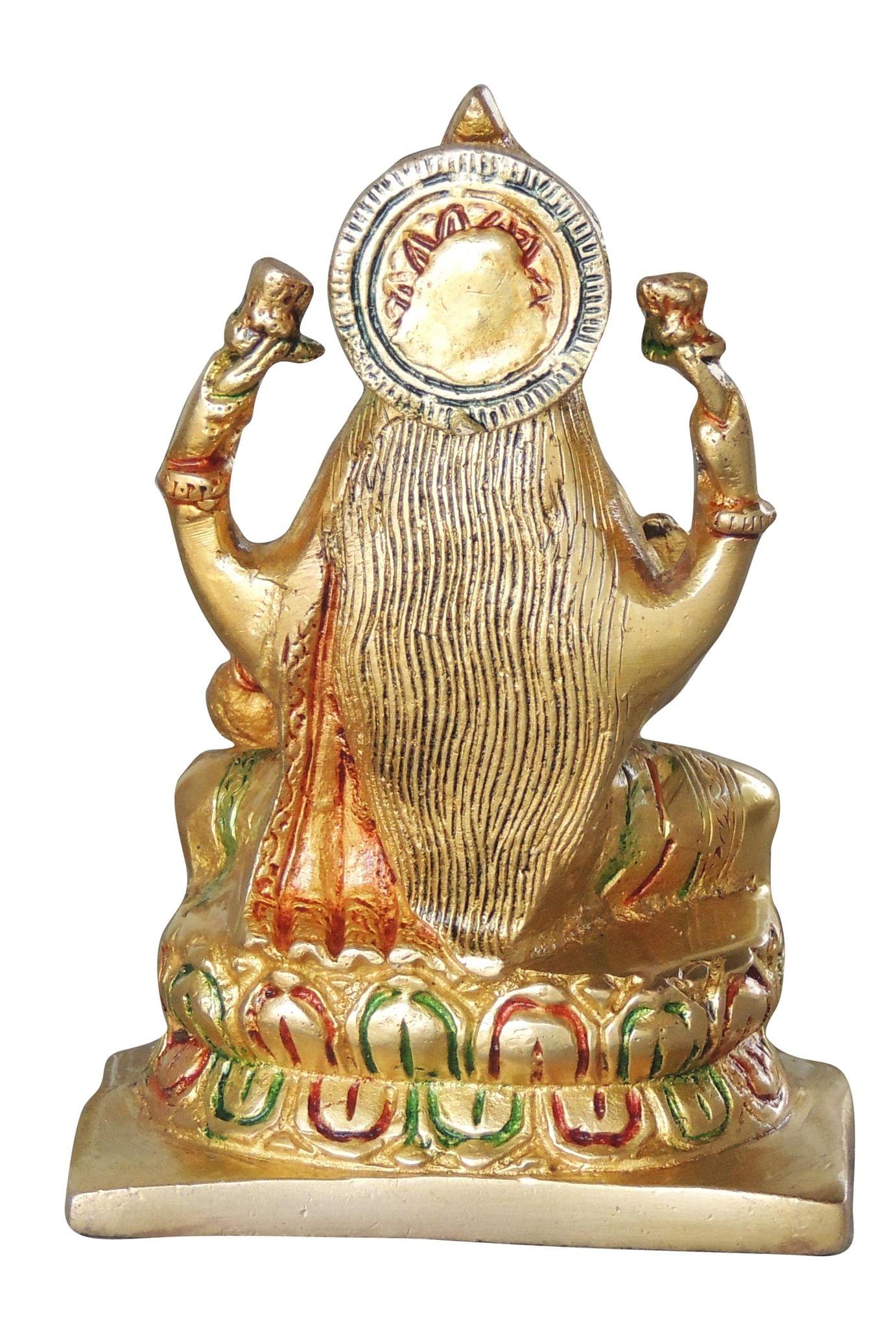 Brass Laxmi Colour Statue – Vibrant Goddess of Wealth and Prosperity Idol