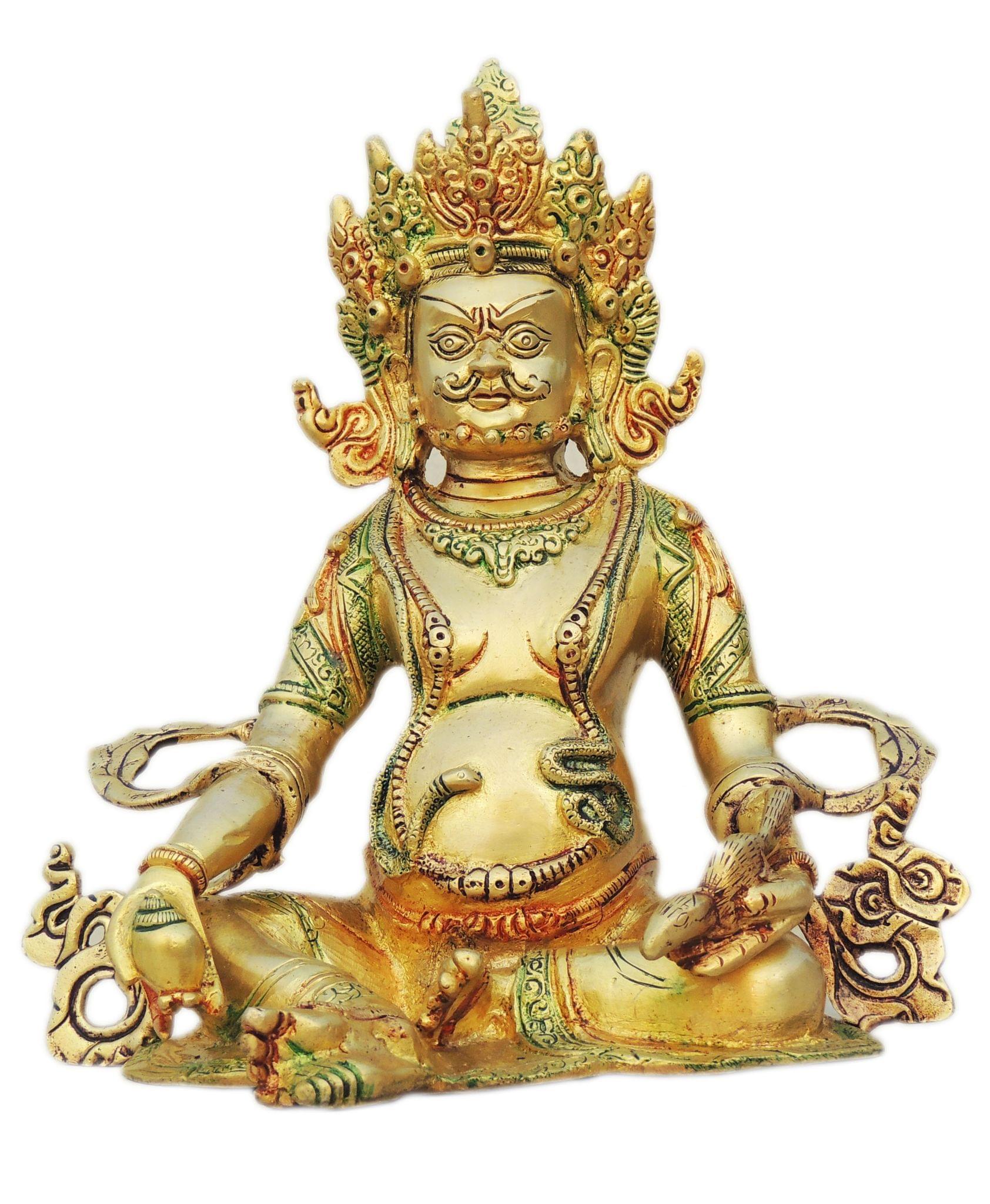Brass Kuber Ji Statue – Handcrafted God of Wealth Showpiece for Home Temple