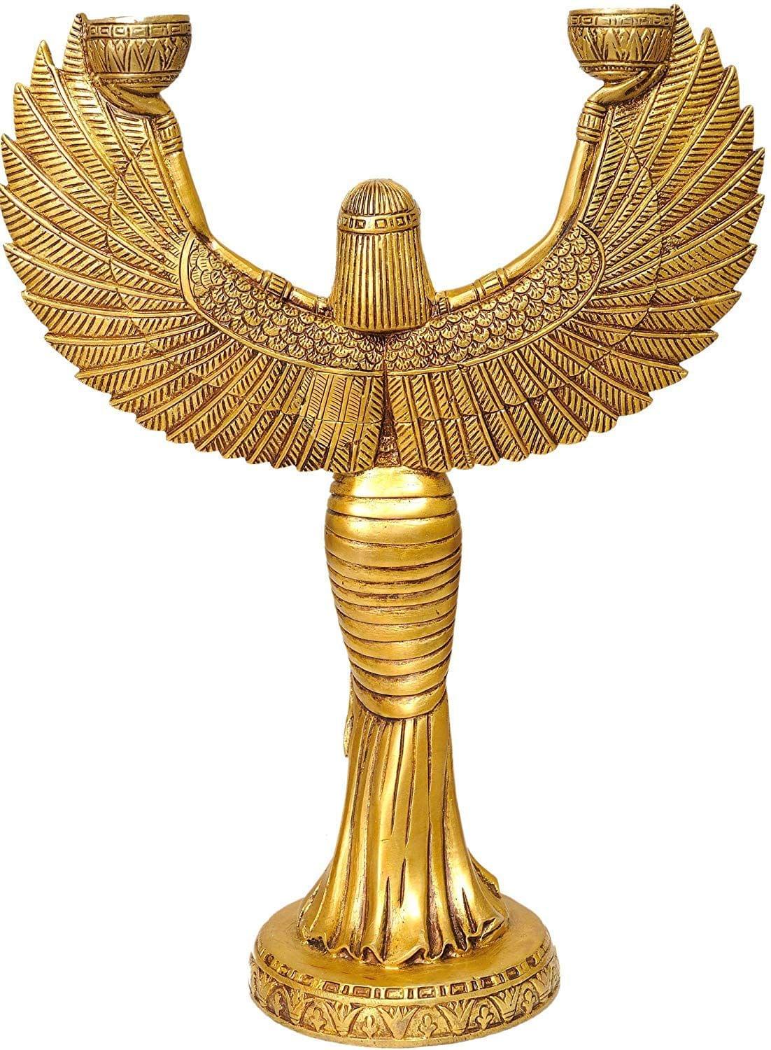 Brass Egyptian Mummy Candle Holder Antique Finish Showpiece for Home Decor