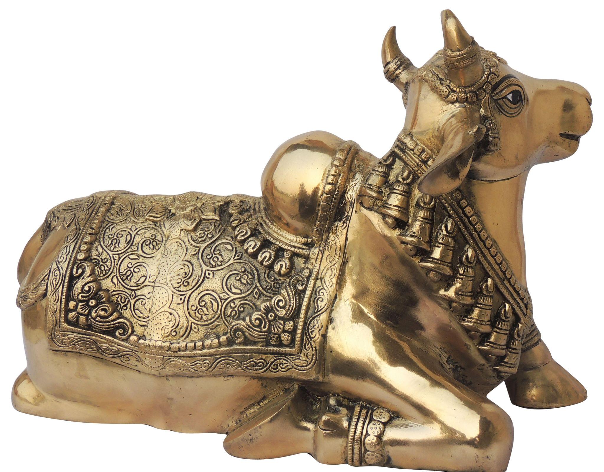 Brass Nandi Statue – Handcrafted Sacred Bull Idol for Pooja and Gift