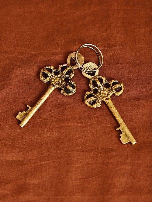 Brass Owl Shape Lock Antique Working Showpiece for Home Decor