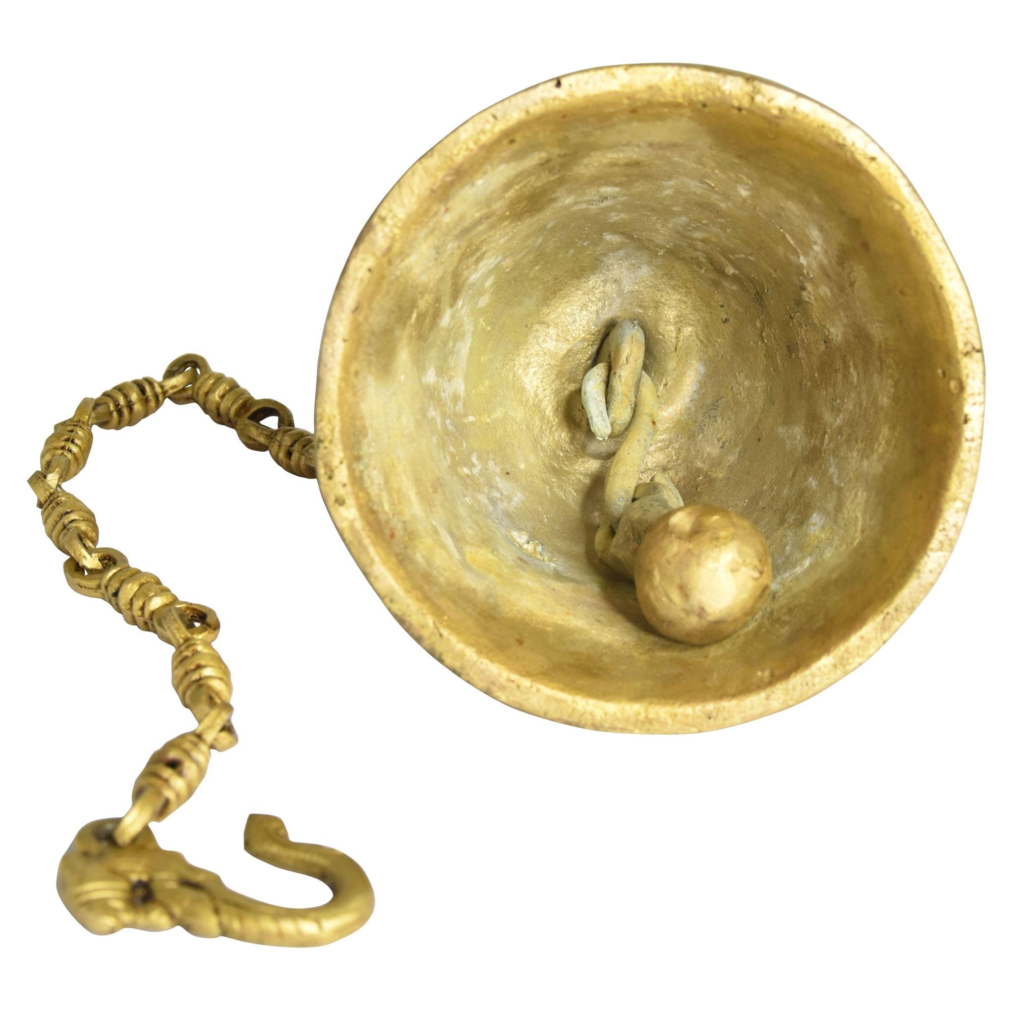 Brass Wall Hanging Temple Bell for Home and Mandir Use
