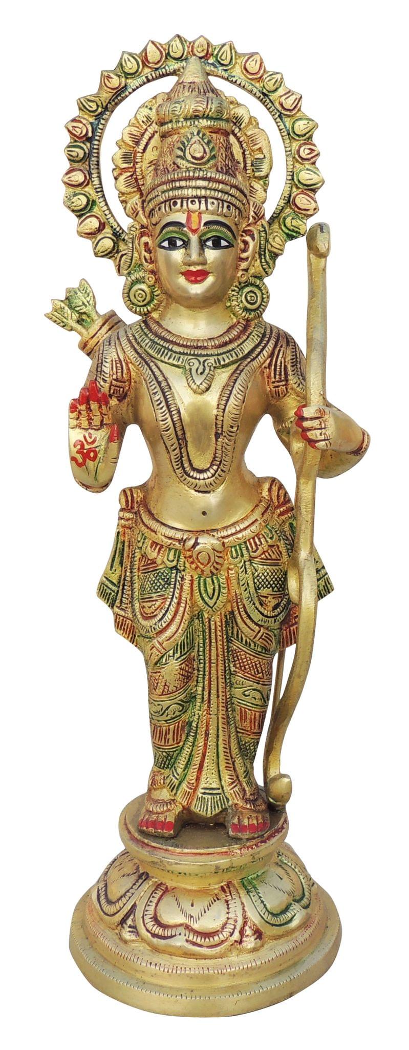 Brass Ram Ji Statue Idol – Handcrafted Lord Rama Showpiece for Home Temple