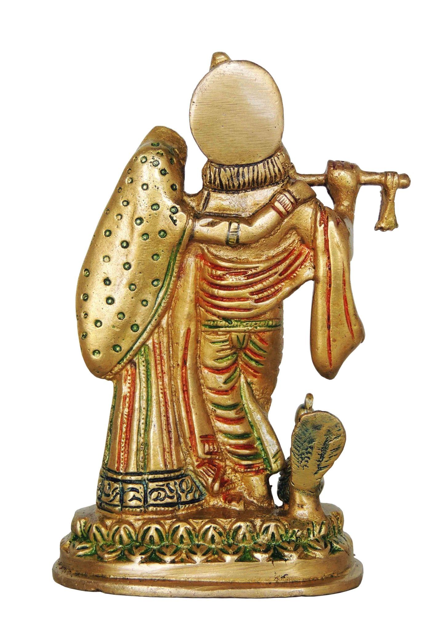 Brass Radha Krishna on Same Base – Handcrafted Divine Love Idol Statue