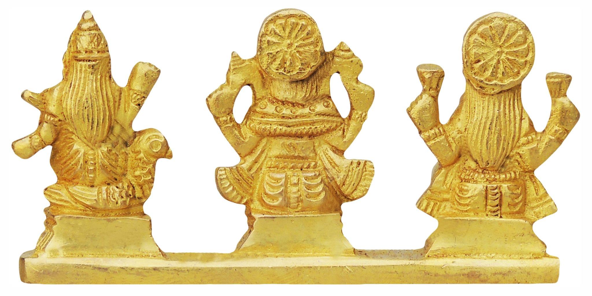 Brass Laxmi Ganesh Saraswati Idol – Handcrafted Divine Trio Statue for Prosperity and Wisdom
