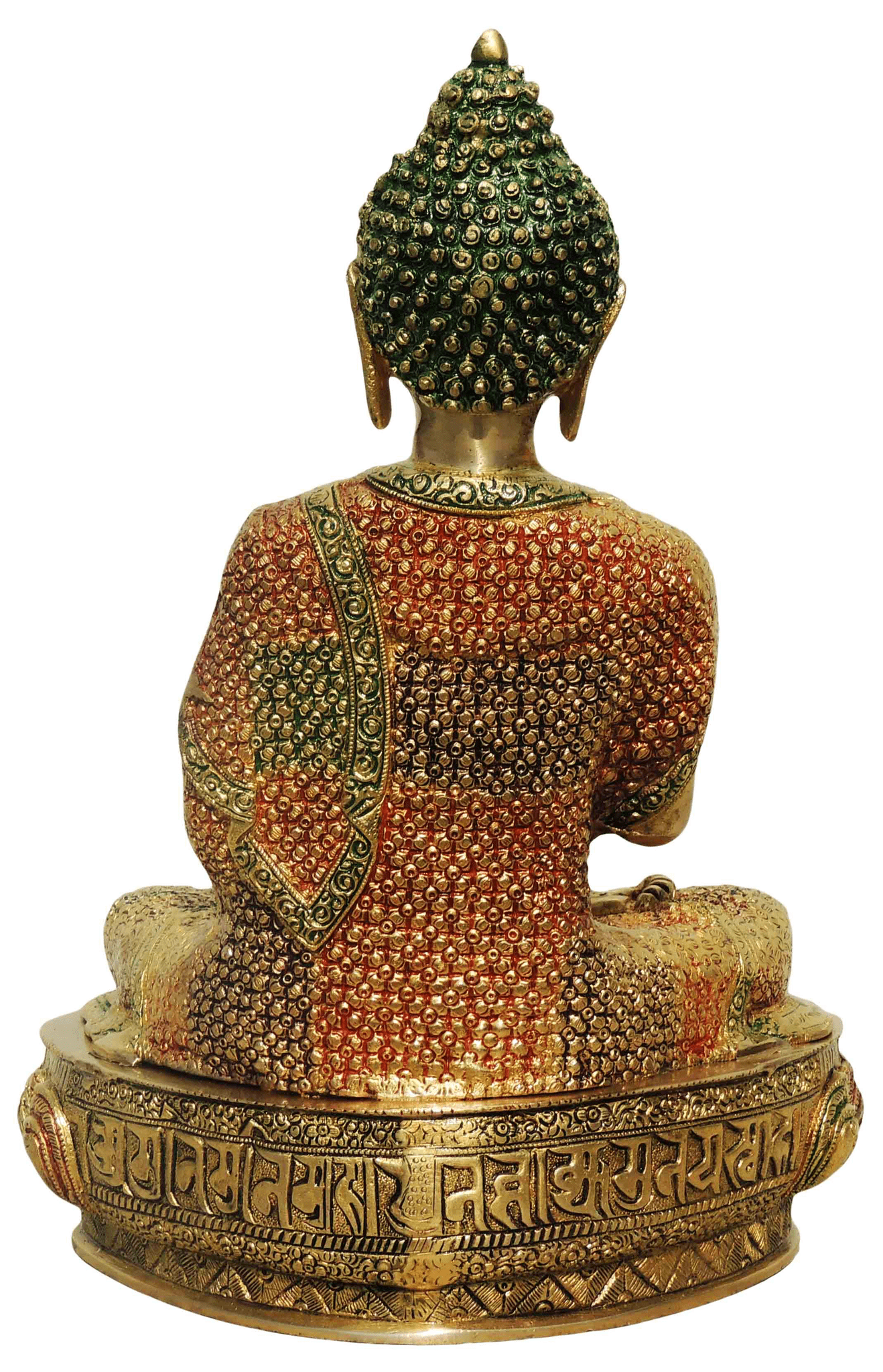 Brass Buddha Big Statue Handcrafted Symbol of Peace Enlightenment and Prosperity