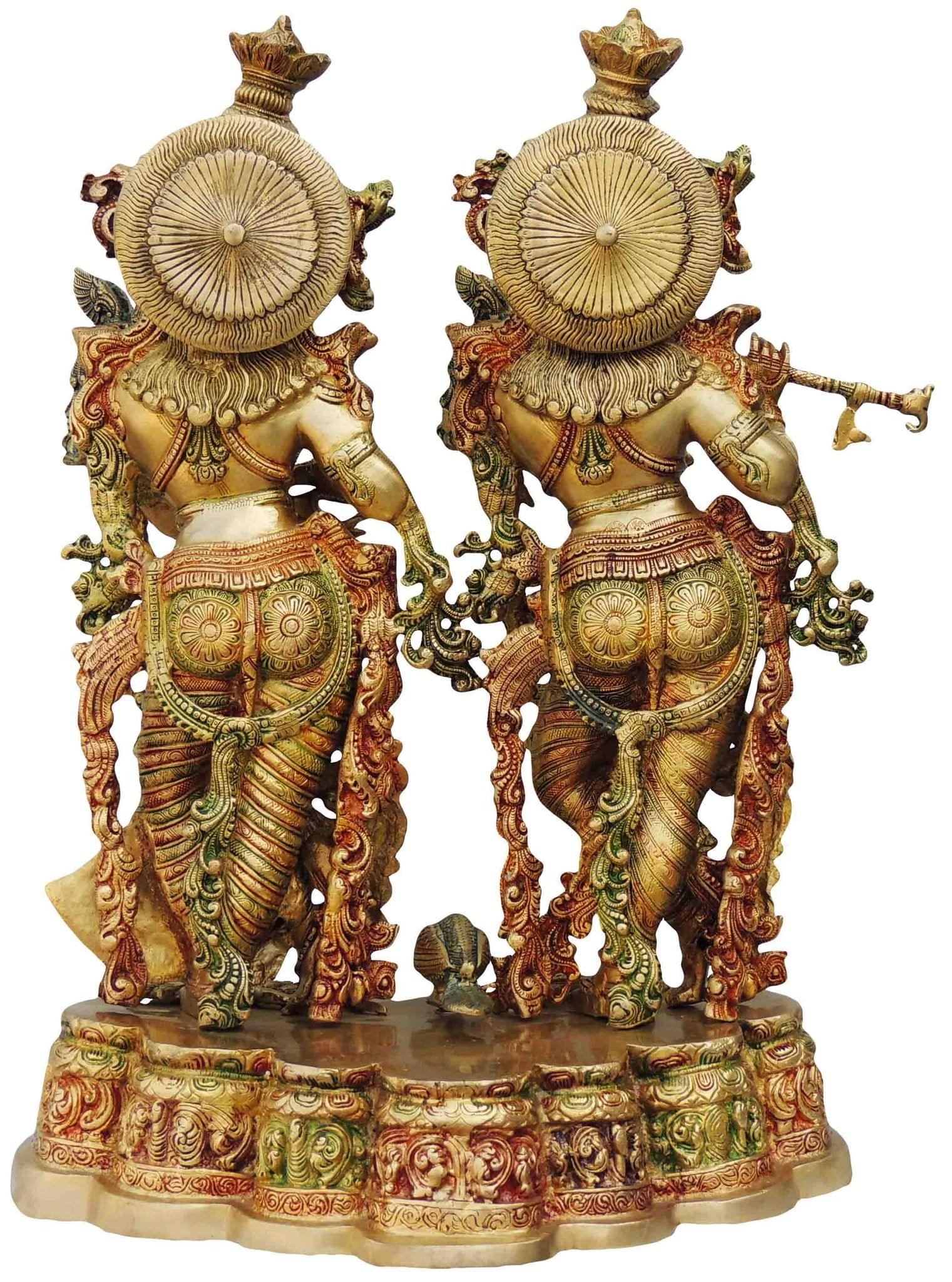 Brass Radha Krishna Idol – Handcrafted Symbol of Eternal Love, Harmony, and Devotion