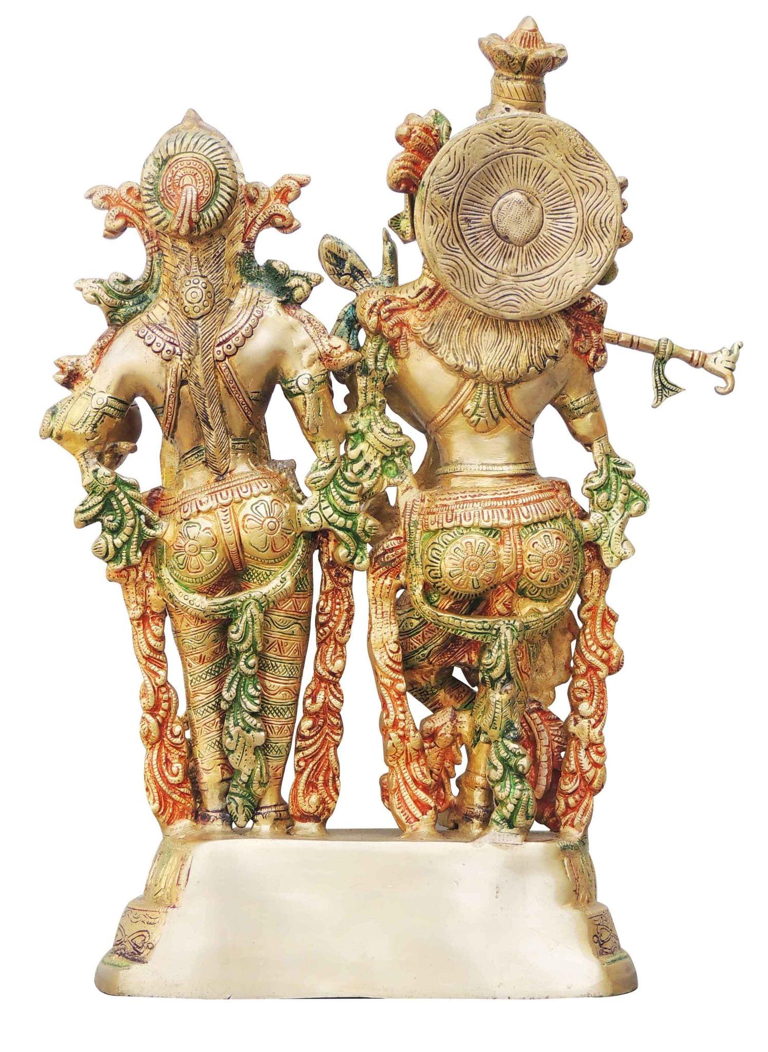 Brass Radha Krishna Idol Handcrafted Symbol of Eternal Love Harmony and Devotion