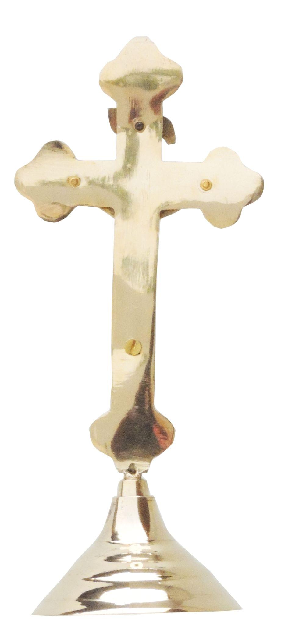 Brass Jesus on Cross – Handcrafted Decorative Showpiece for Faith and Blessings