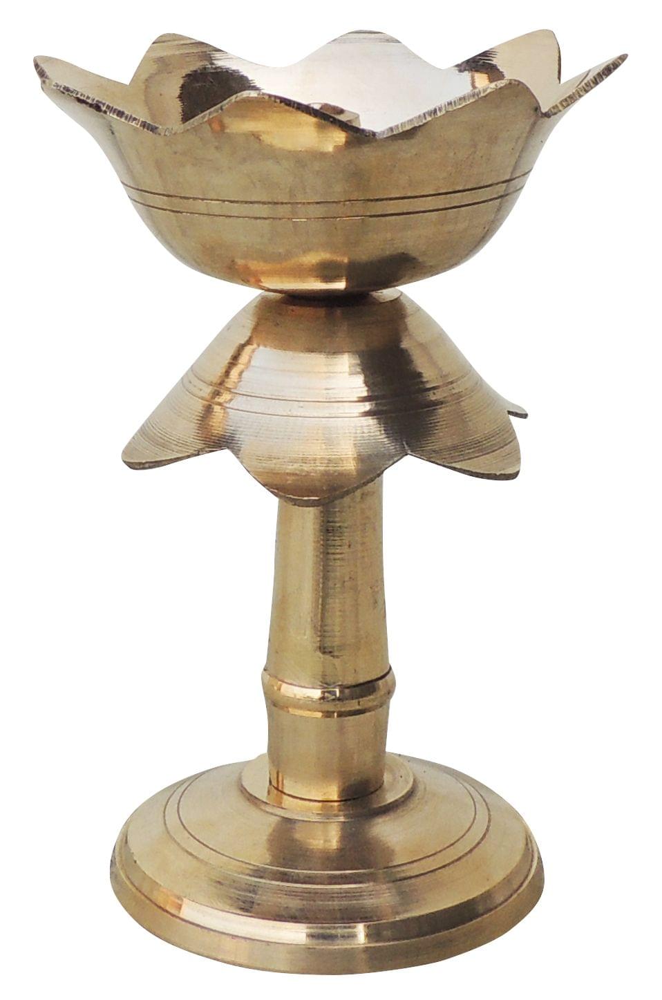 Brass Kamal Stand Deepak No.1 – Elegant Lotus Base Oil Lamp for Auspicious Lighting