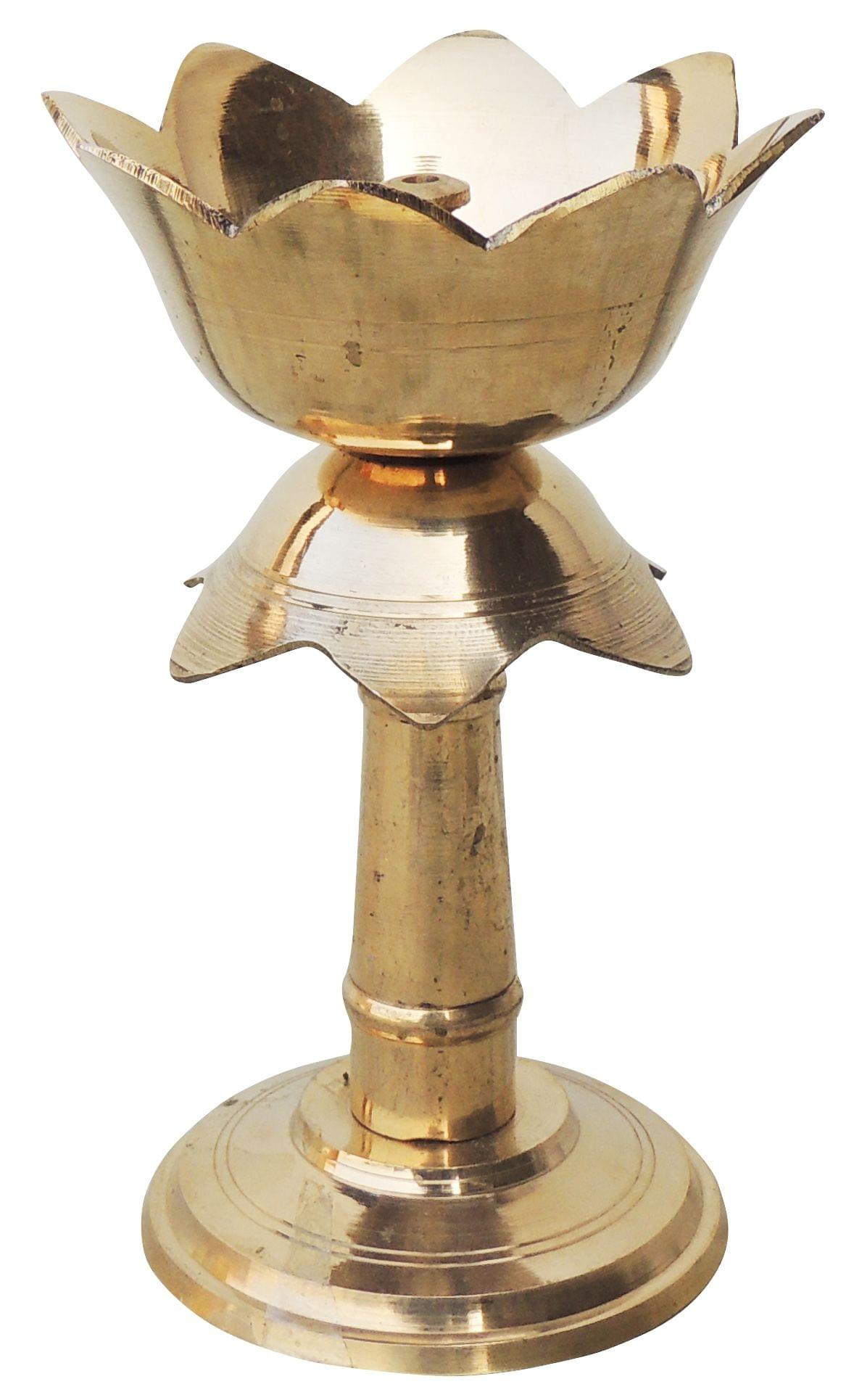 Kamal Stand Deepak No. 4 – Elegant Lotus Base Oil Lamp for Pooja & Home