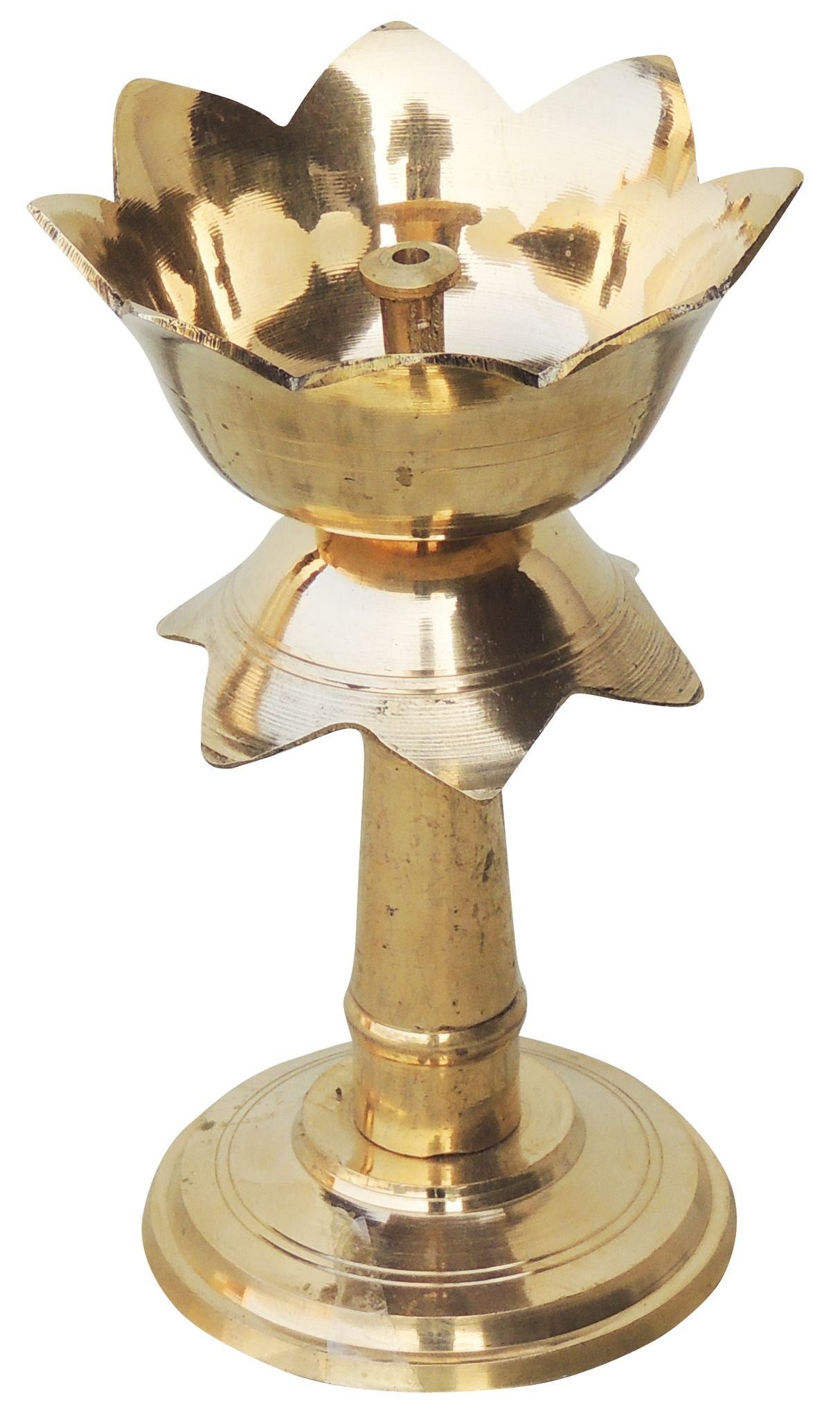 Kamal Stand Deepak No. 4 – Elegant Lotus Base Oil Lamp for Pooja & Home