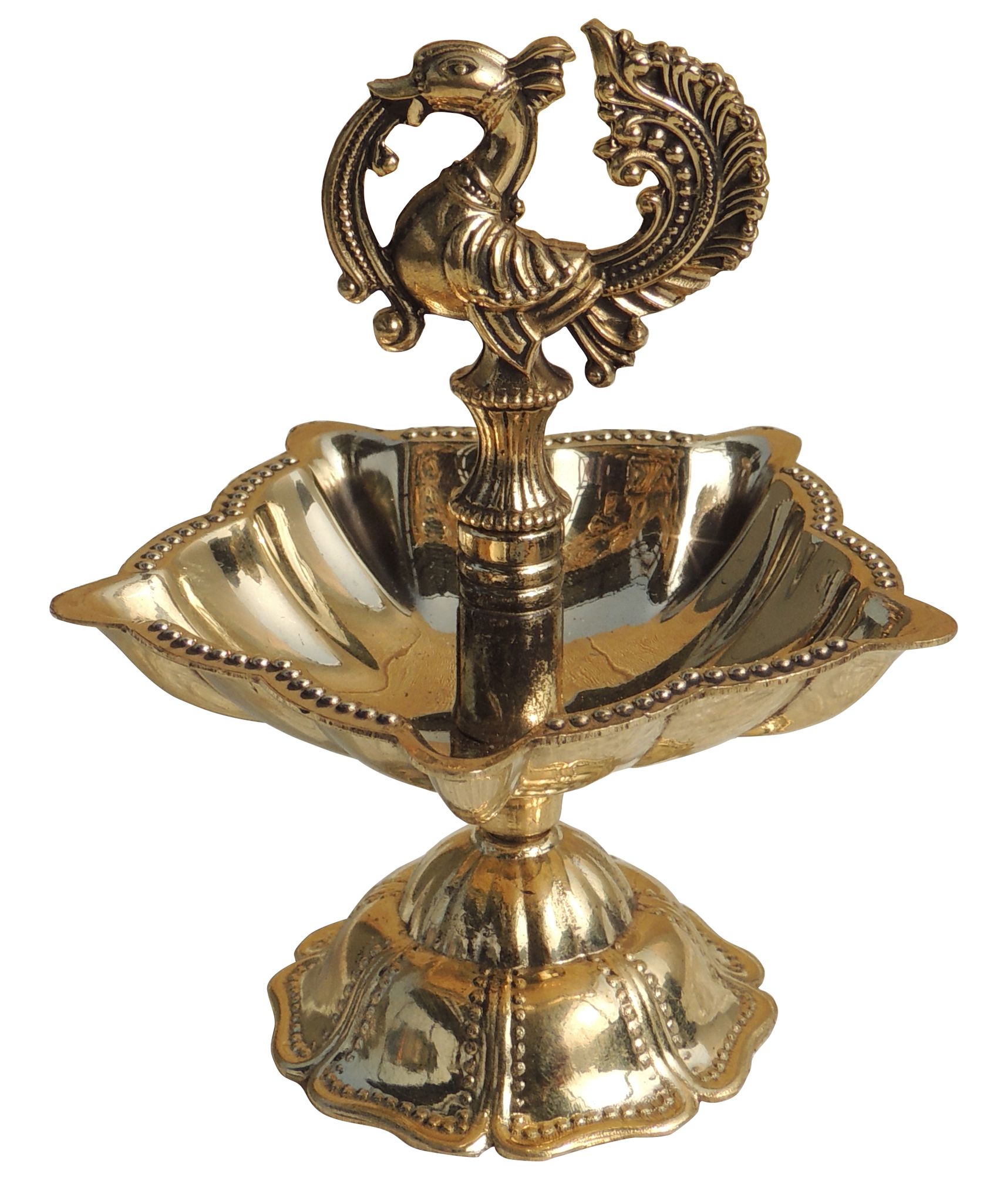 Brass Murga Deepak No. 4 – Traditional Rooster Design Brass Diya Showpiece