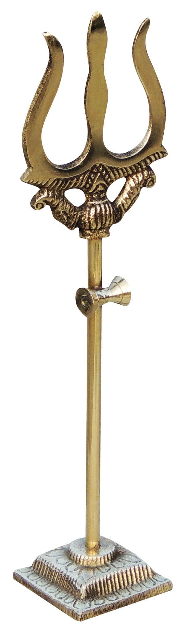 Brass Trishul No.1 Spiritual Symbol for Temple and Home Decor