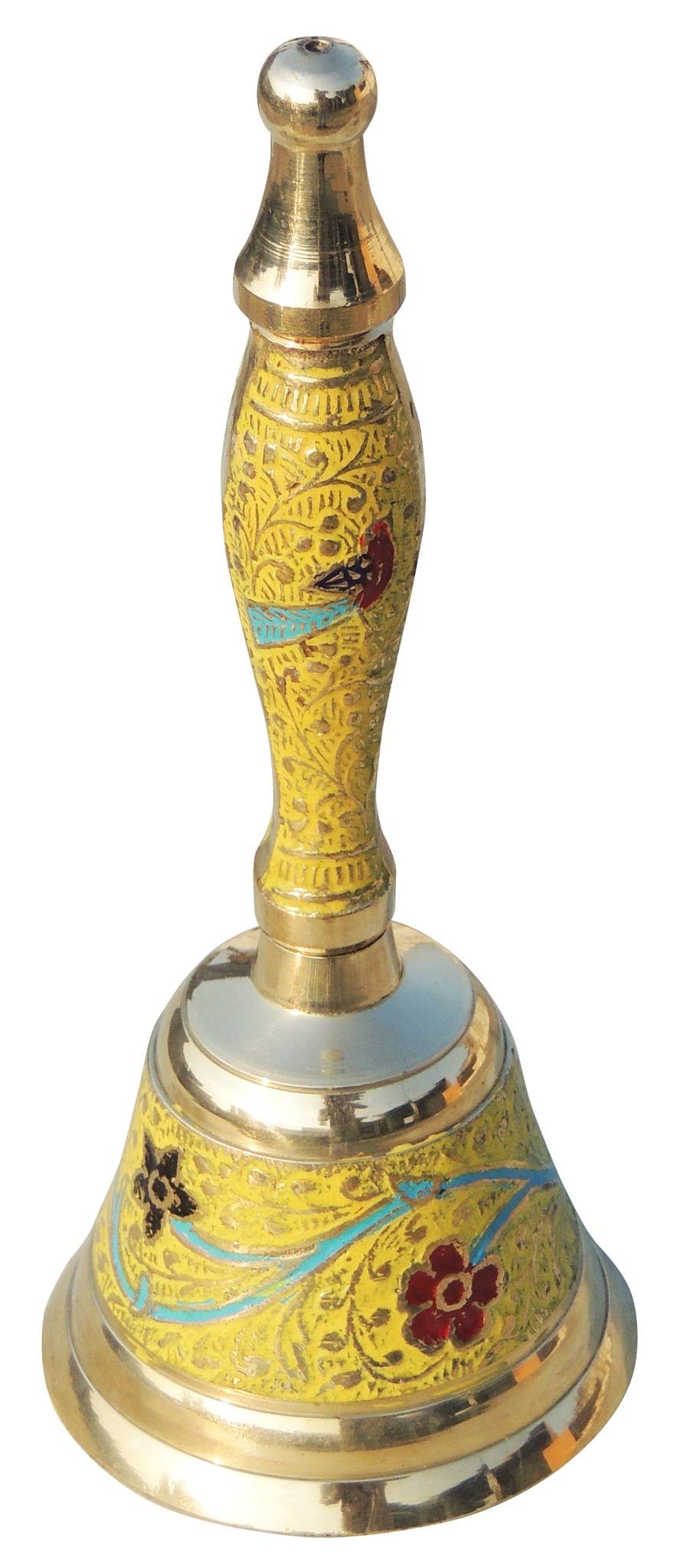 Puja Hand Bell Ganti No. 1 Yellow Colour for Daily Worship