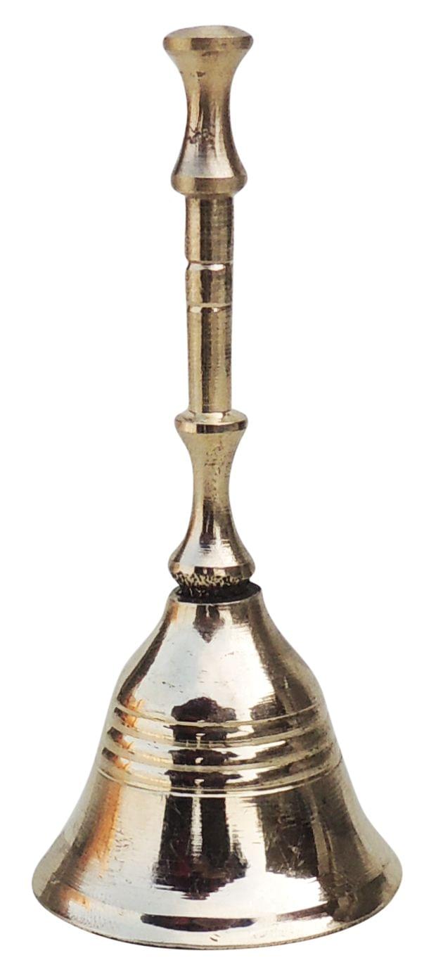 Brass Temple Hand Bell, Gol Dandi Ganti No. 1 for Daily Pooja