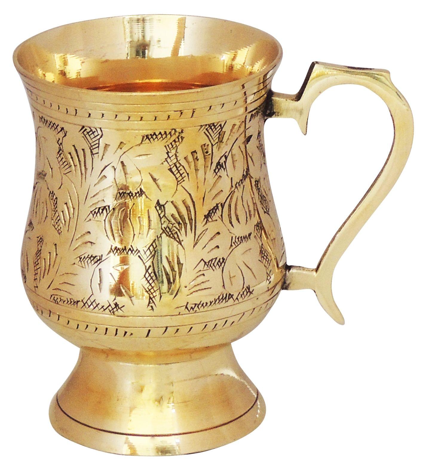 Brass Beer Mug Glass 300 ML Handcrafted Traditional Drinking Mug