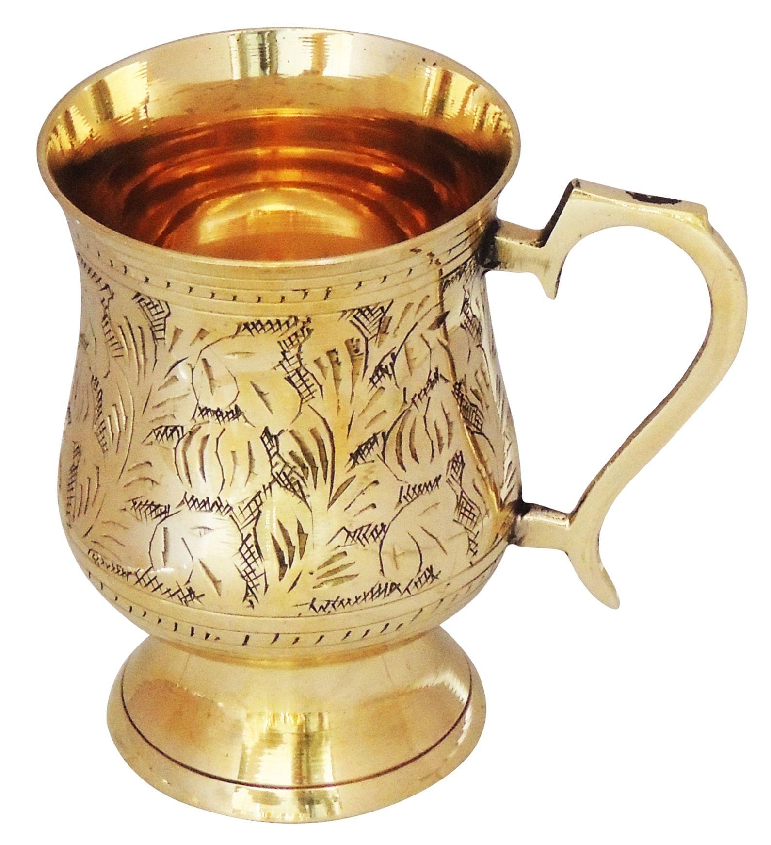 Brass Beer Mug Glass 300 ML Handcrafted Traditional Drinking Mug