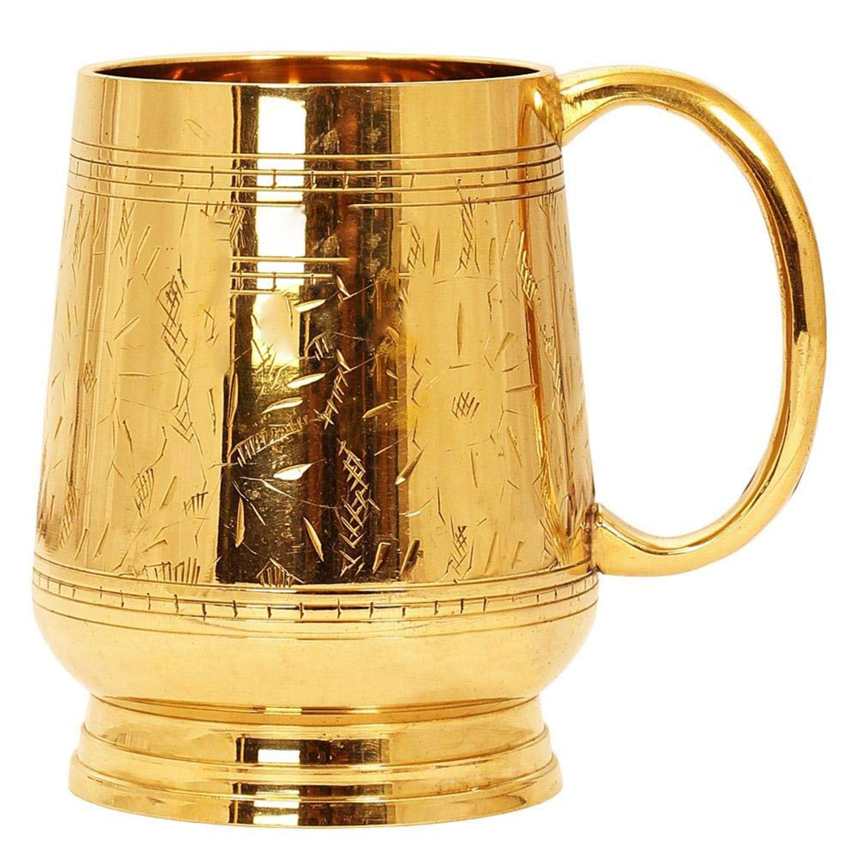 Brass Beer Mug Glass 400 ML Premium Handcrafted Vintage Drinking Mug