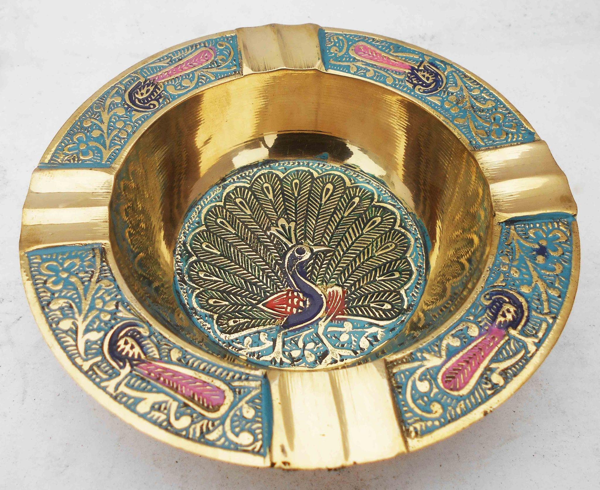 Brass Ashtray – Handcrafted Vintage Ash Tray for Home and Office Use